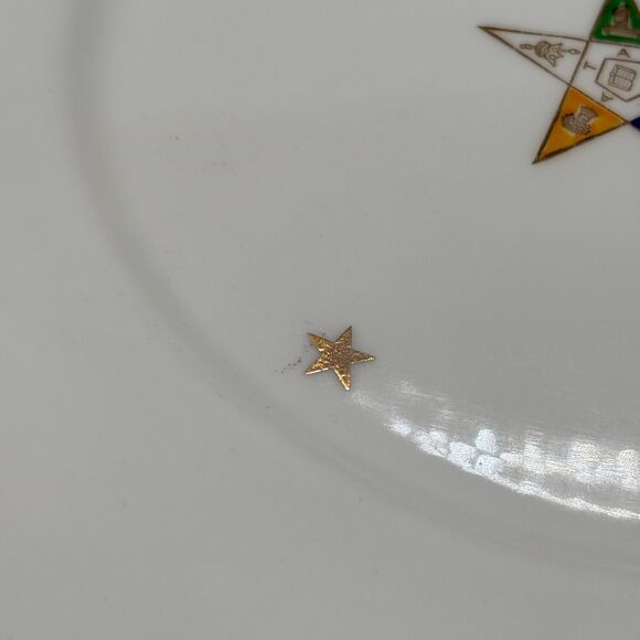 Vintage 1960s Royal Stafford OES Bone China Plate Masonic Eastern Star Gold Trim - Picture 9 of 9